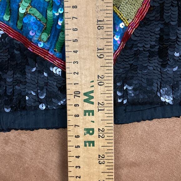 10-12 Vintage Lillie Rubin Sequined Beaded  All over the world Jacket - Picture 12 of 12